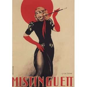 MISTINGUETT FRENCH STAR SINGER ACTRESS FRANCE SMALL VINTAGE POSTER 