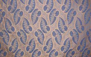 yds INCREDIBLE Blue Paisley Upholstery Drapery Fabric  