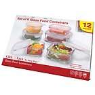 Euro Ware GP470 12pc Glass Containers with Plastic Click and Lock Lids