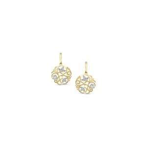   Vine Medallion Drop Earrings in 10K Gold 1/7 CT. T.W. fashion Jewelry