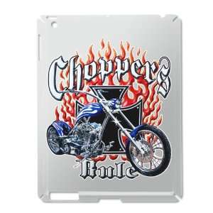  iPad 2 Case Silver of Choppers Rule Flaming Motorcycle and 