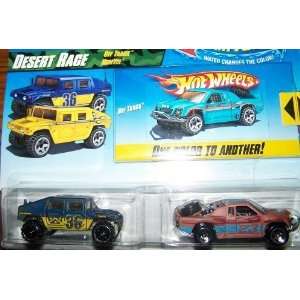 Hot Wheels Color Shifters Desert Race Off Track Blue Yellow Humvee 