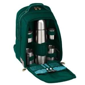  Picnic at Ascot Columbia Coffee Backpack for Two, Green w 