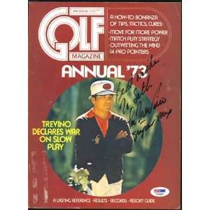  Lee Trevino Signed 1973 Golf Magazine Cover Psa Coa 