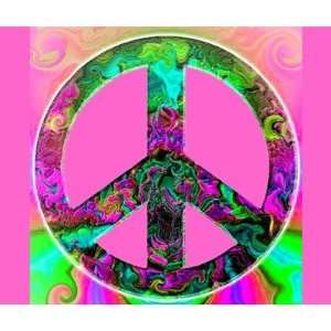  Trippy Pink Peace Sign Mousepad