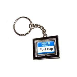  Hello My Name Is Pool Boy   New Keychain Ring Automotive