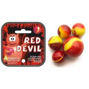  Marbles   RED DEVIL MARBLES NET (1 Shooter Marble, 24 Player Marbles 