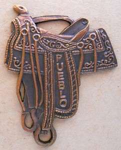 Frazier saddle copper watch fob Pueblo Colo. #E787  