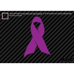    (2x) Purple Ribbon   Sticker   Decal   Die Cut 