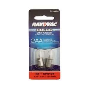  Rayovac K4 2 Krypton Bulb 2pk 1.3 Watt for 2AA Flashlights 