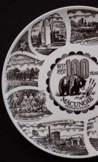 Commemorative Plate 1957 100th Anniversary Macungie PA  