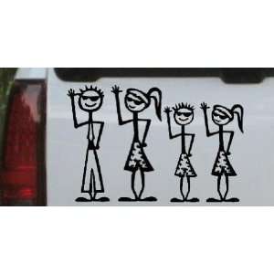 Cool Waving 2 Kids Stick Family Stick Family Car Window Wall Laptop 