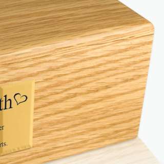 Small Traditional Oak Cremation Urn   Engravable   