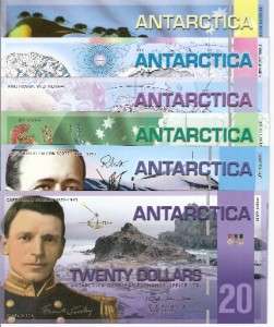 ANTARCTICA 6 Banknote Set World Money UNC Currency BILL  