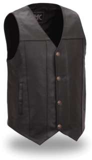 HOUSE OF HARLEY MENS CONCEALING LEATHER VEST FMM611BSF  