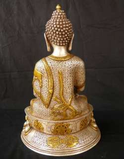 14 Tibet Tibetan Gilt Silver Shakyamuni Buddha Statue  
