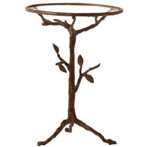   Sherwood Iron/Glass Accent Table   Country Wood: Furniture & Decor