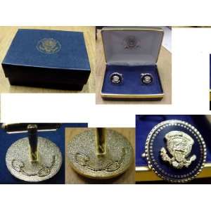   Obama, Cobalt Blue, Engraved Signature, Genuine 24KT Gold Filled Cuff