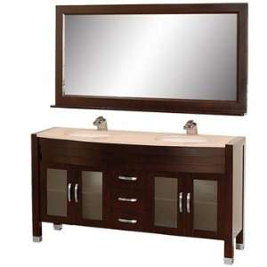   63 Double Bathroom Vanity Set   Espresso w/ Drawers: Home Improvement