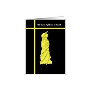  Matron of Honor   Yellow Dress Card Health & Personal 