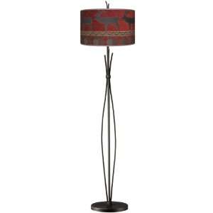 Woolrich Winding River Crimson Elk Floor Lamp:  Home 