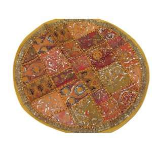   India Ethnic Sari Decorative Floor Pillow Cover 24in