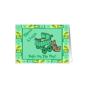  Green Teddy Bear Baby Shower Invitation Card: Health 