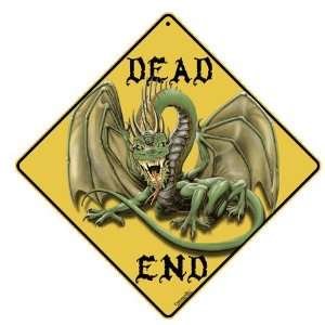  Dragon Dead End 12 X 12 Aluminum Sign: Patio, Lawn 