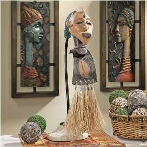   African Mystic Tribal Elders Mask Sculpture Statue