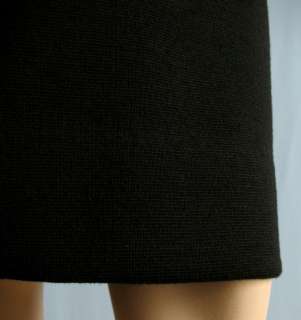 Courreges Black 100% Wool Knit Skirt 0 XS #2289  