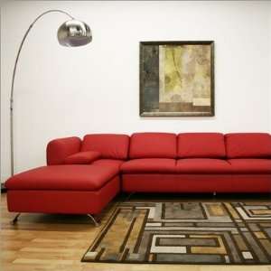    Baxton Studio Misha Leather Sectional Sofa in Red: Home & Kitchen