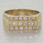 Antique Art Deco 14k Gold Diamond Band Ring Jewelry  