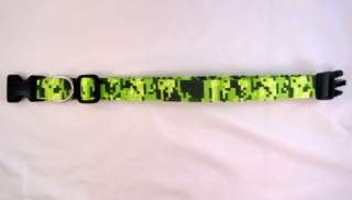 Awesome Bright Green Digital Camo Dog Collar Camouflage  