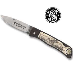  Smith & Wesson Mallard Scrimshaw Folding Knife