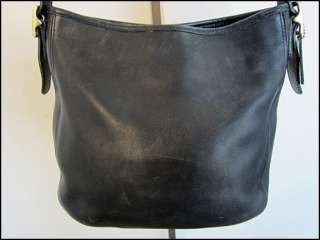 Vintage COACH Black Leather BUCKET Shoulder BAG Purse Tote 6003 USA 