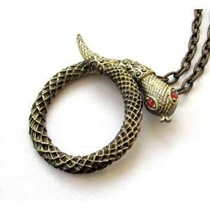  Alloy Metal Snake Pendant Necklace Jewelry