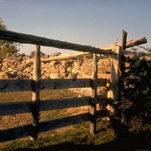 Excellent Detail of a Fieldstone Fence, a Good Example of Early 