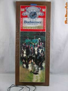   Lighted Beer Clock Sign Display Clydesdale Horses No RES Light  