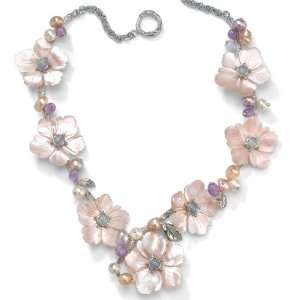  PalmBeach Jewelry Mother Of Pearl Sterling Silver Necklace 
