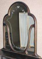 Style Antique Black Finish Dresser Hanging Wall Mirror  