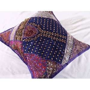 Decorative Purple Big Floor India Accent Pillow Cushion:  