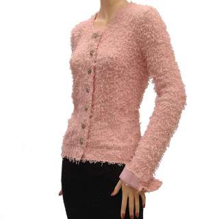 New $1350 Dolce & Gabbana Womens Sweater Light Pink Size 46 NWT 1136 