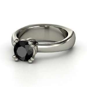  Shelby Ring, Round Black Diamond Palladium Ring Jewelry