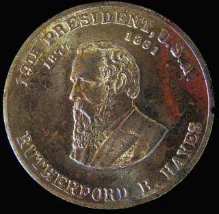 RUTHERFORD B HAYES 19TH PRESIDENT COIN TOKEN GOLDTONE  