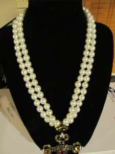 Heidi Daus Necklace Royal Intrigue Pearl & Cross NWOB  Gorgeous 