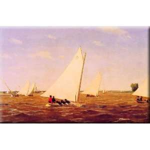  Sailboats Racing on the Delaware 30x19 Streched Canvas Art 