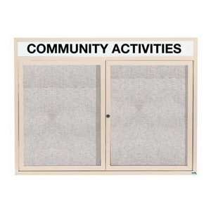   in. W x 36 in. H Outdoor Enclosed Bulletin Board with Heater   Ivory
