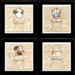  Roosters & Chairs Drink Coasters   Style XANWH1 Kitchen 