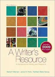 Writers Resource (spiral bound) 2009 MLA Update, Student Edition 