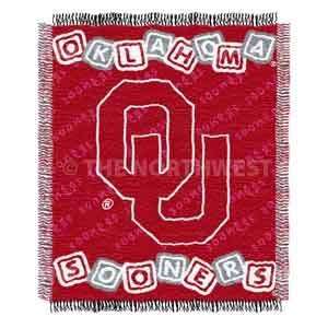   NCAA Oklahoma Sooners Baby Afghan / Throw Blanket